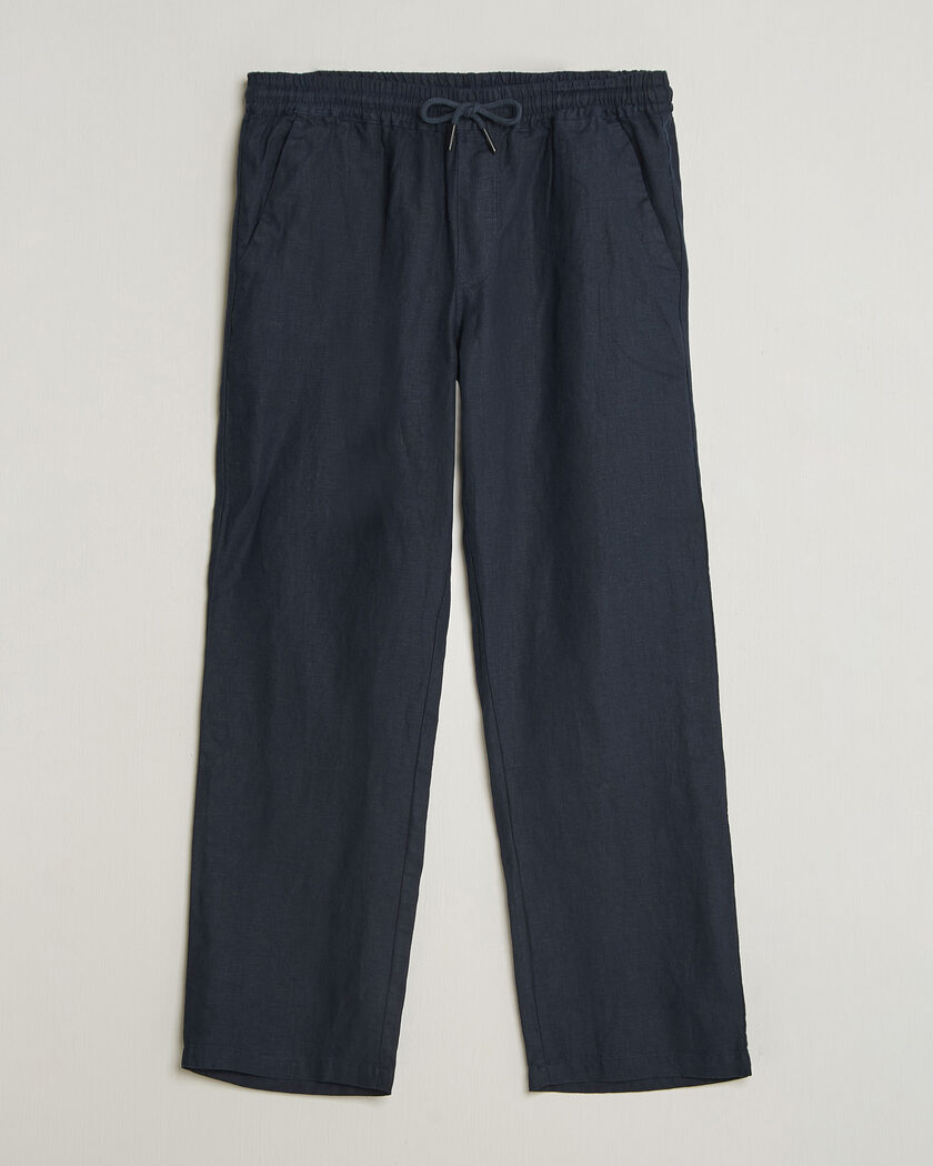 OAS Nino Linen Pants Navy – Blå