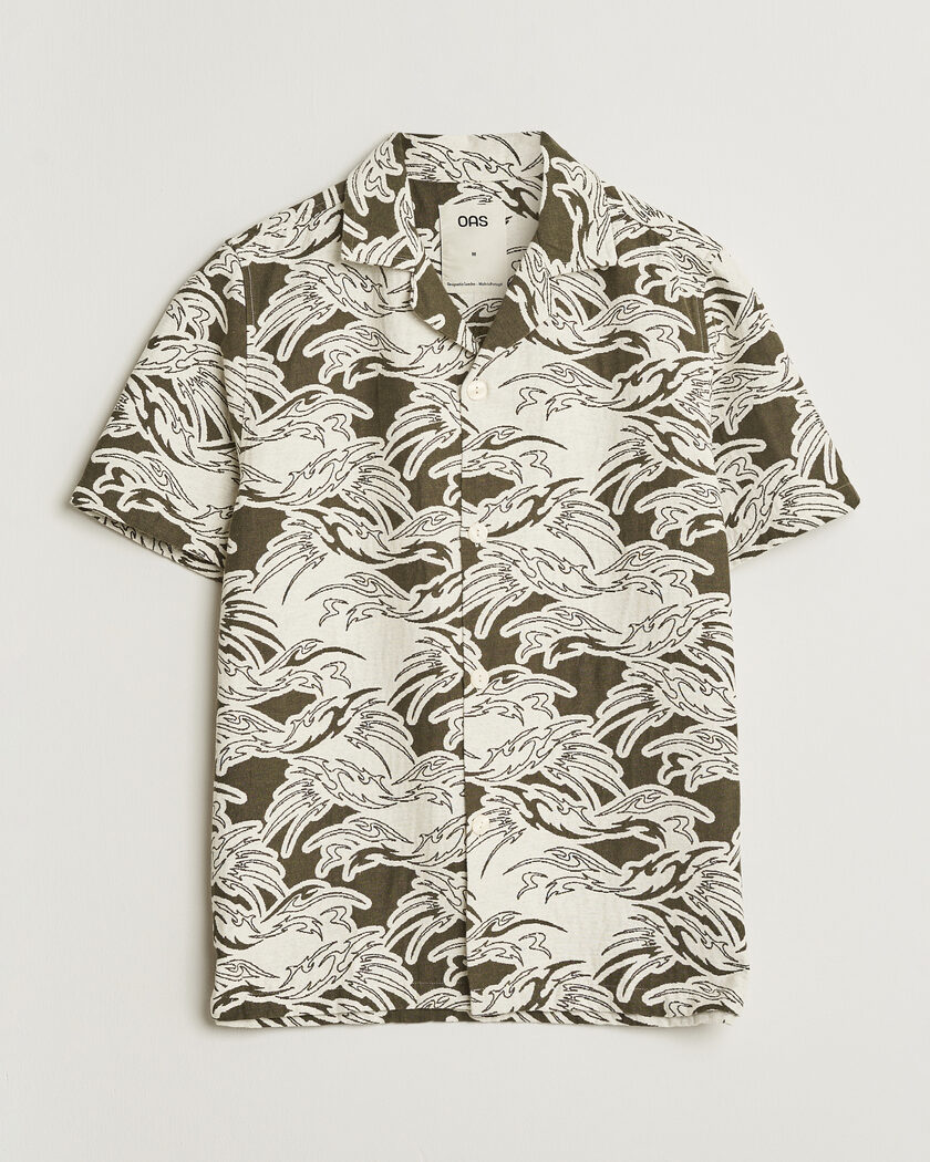 OAS Cuba Short Sleeve Shirt Rouge Ecru – grön