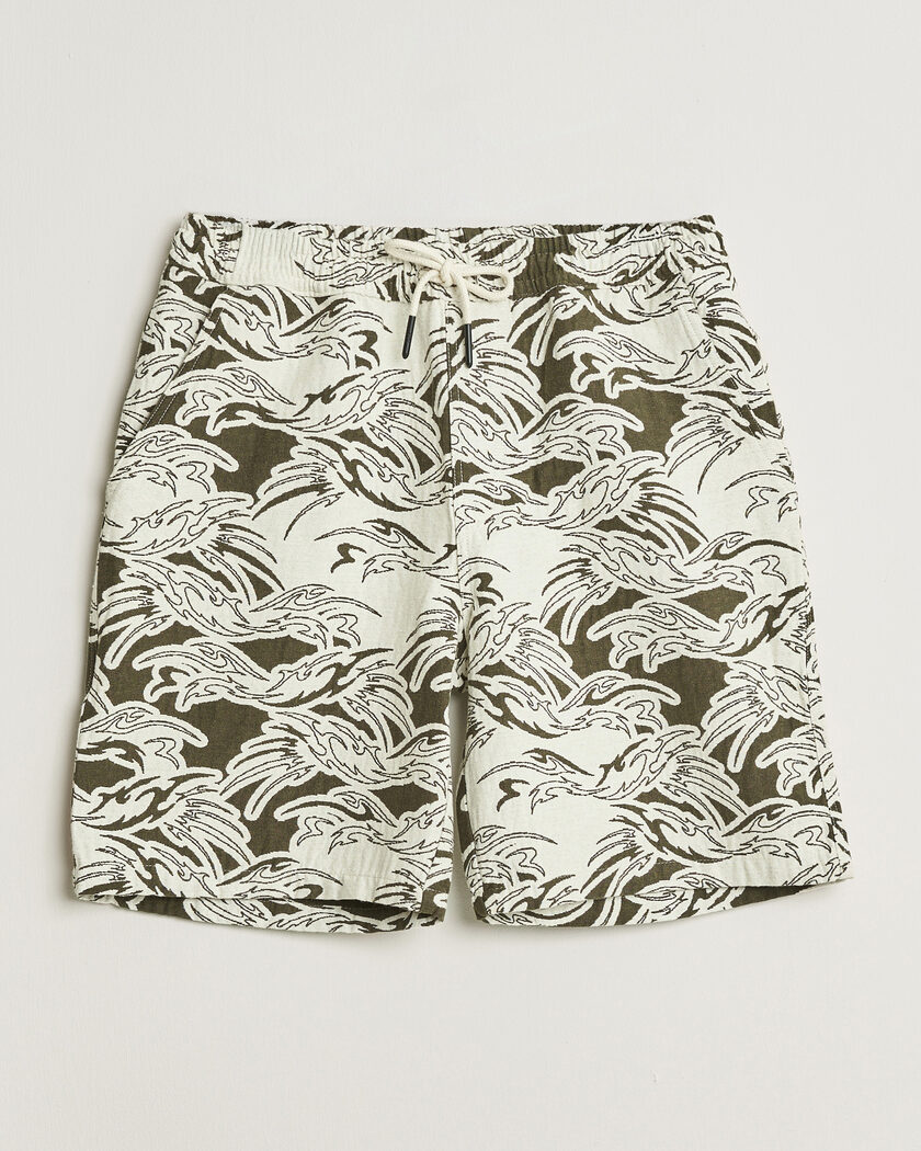 OAS Nicola Cotton Shorts Rogue Ecru – grön