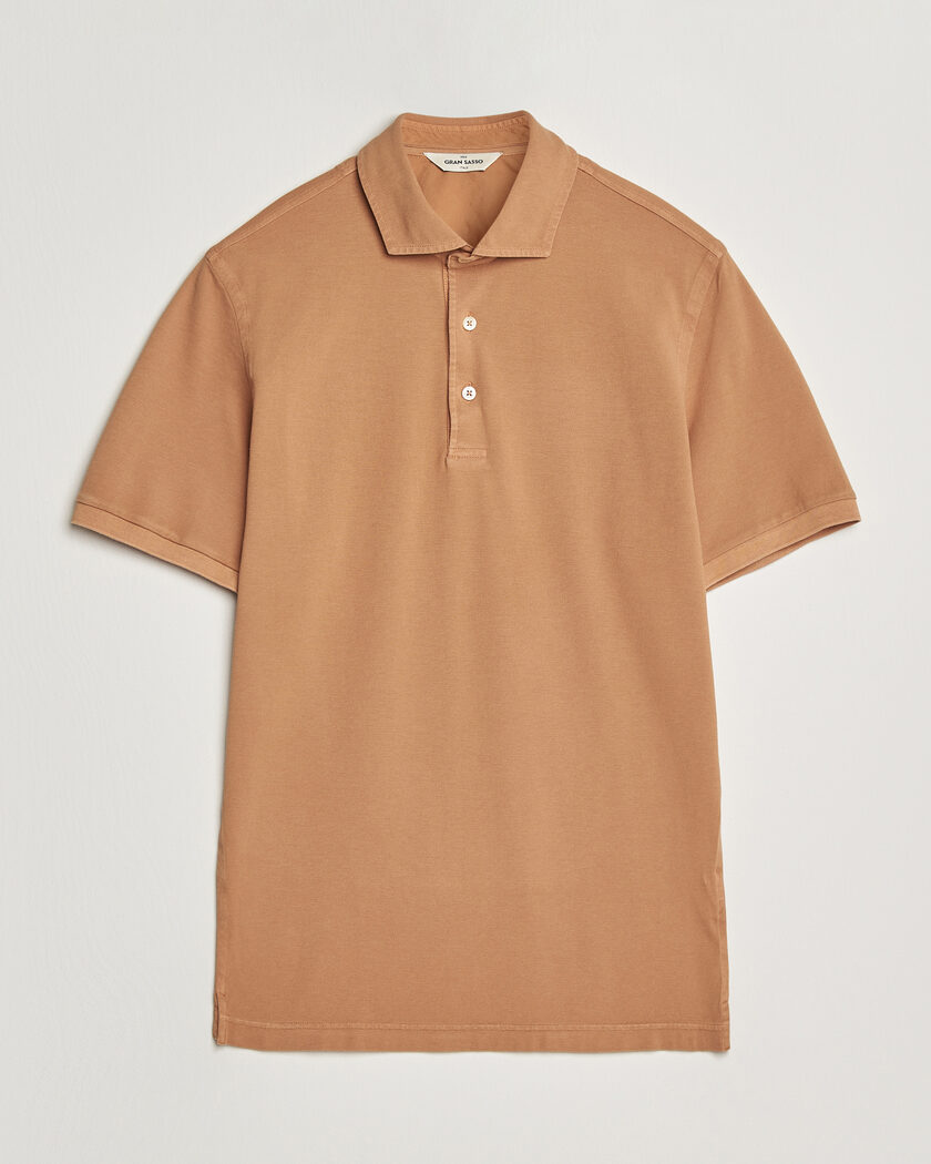 Gran Sasso Washed Polo Apricot Orange – Orange