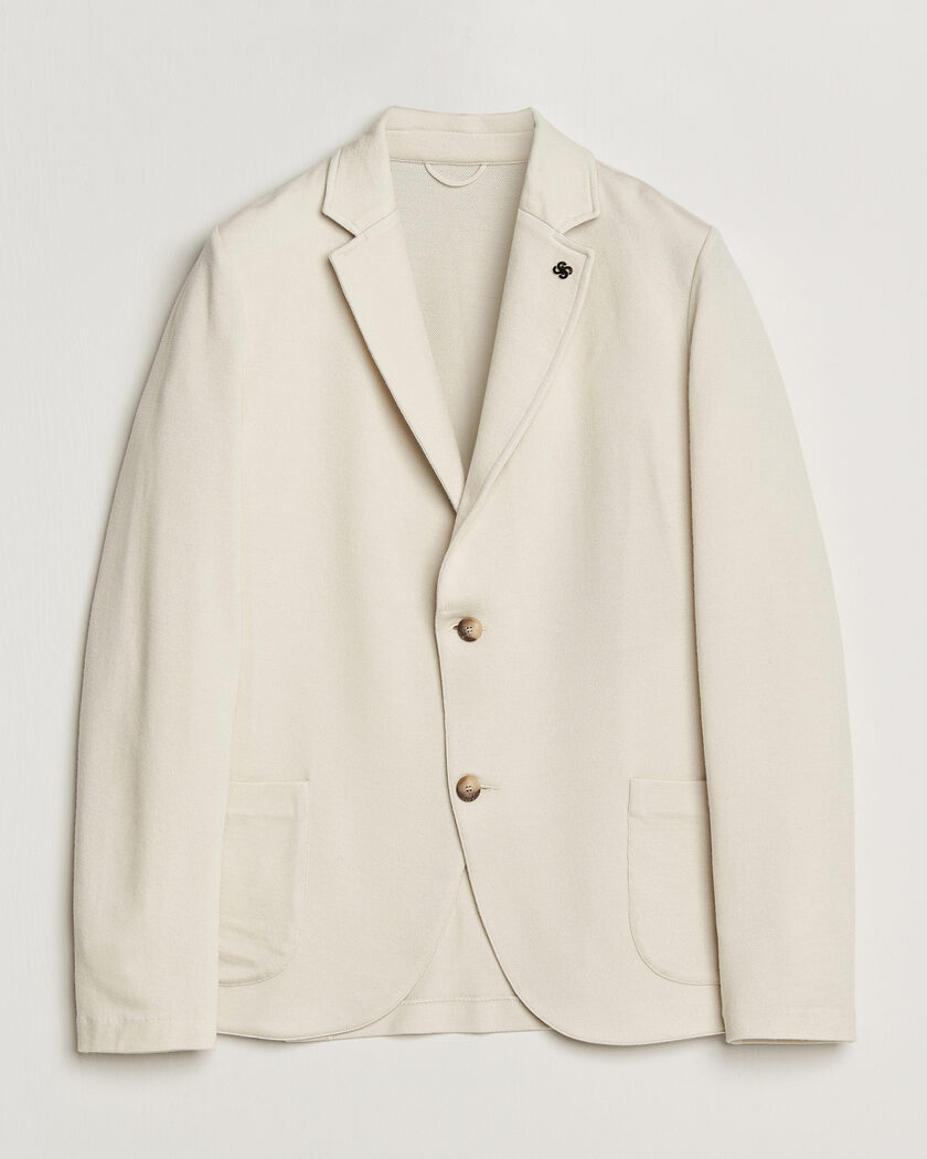 Gran Sasso Wool Knitted Blazer Cream – Vit