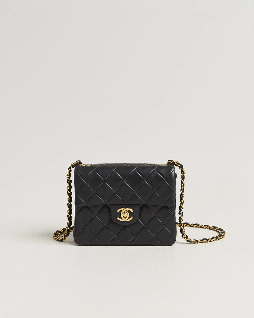 Chanel Pre-Owned Classic Mini Single Flap Square Bag Black – Svart