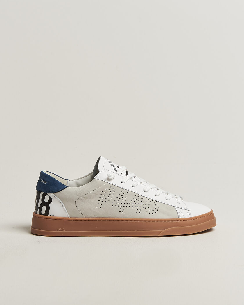 P448 Jack Leather Sneaker White/Navy – Vit