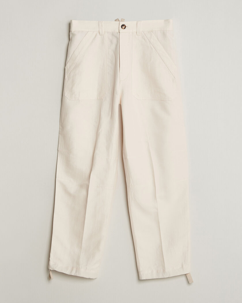 Brunello Cucinelli Linen Casual Pants Off White – Vit