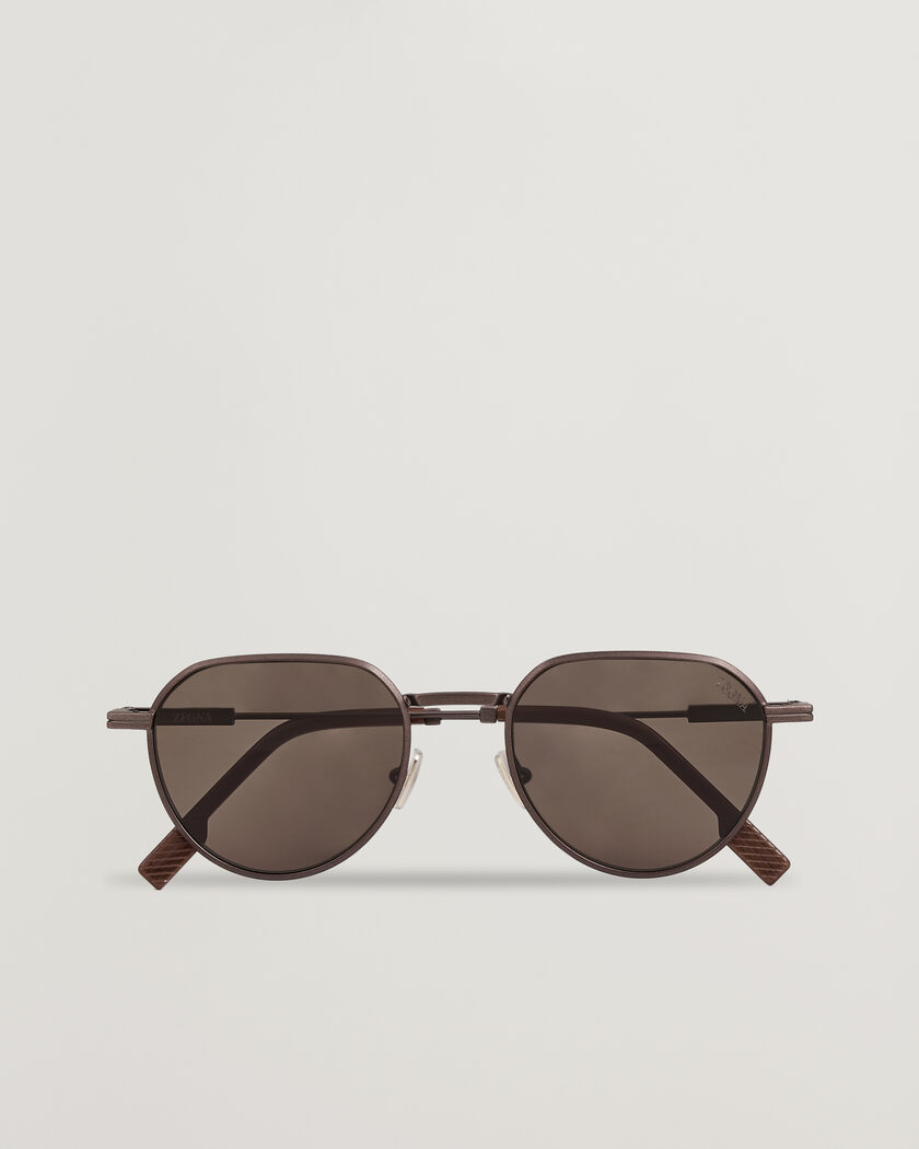  Zegna EZ0297 Sunglasses Dark Bronze – Brun