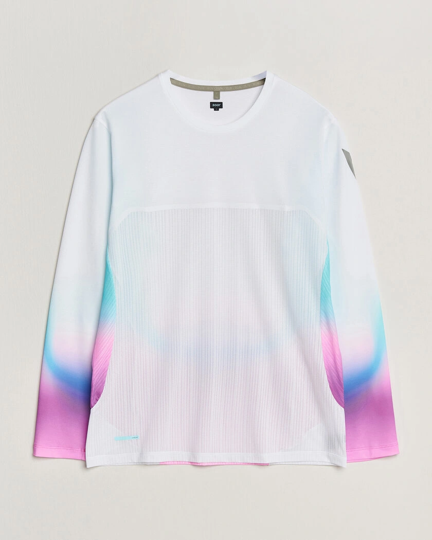 SOAR Running Hot Weather Long Sleeve Tee White/Blue – Vit