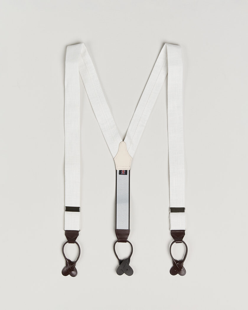 Albert Thurston Linen Braces Ivory – Vit