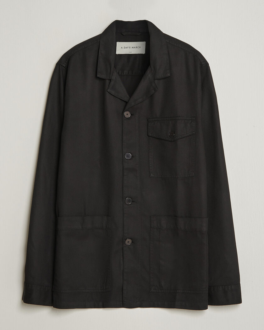 A Day's March Banagher Lyocell Overshirt Black – Svart