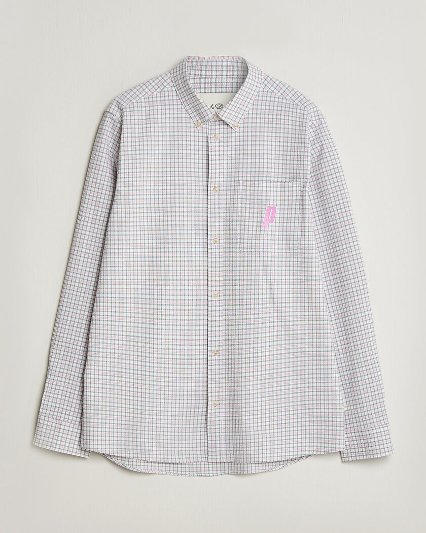LES DEUX Prince Seersucker Check Shirt Ivory – Vit