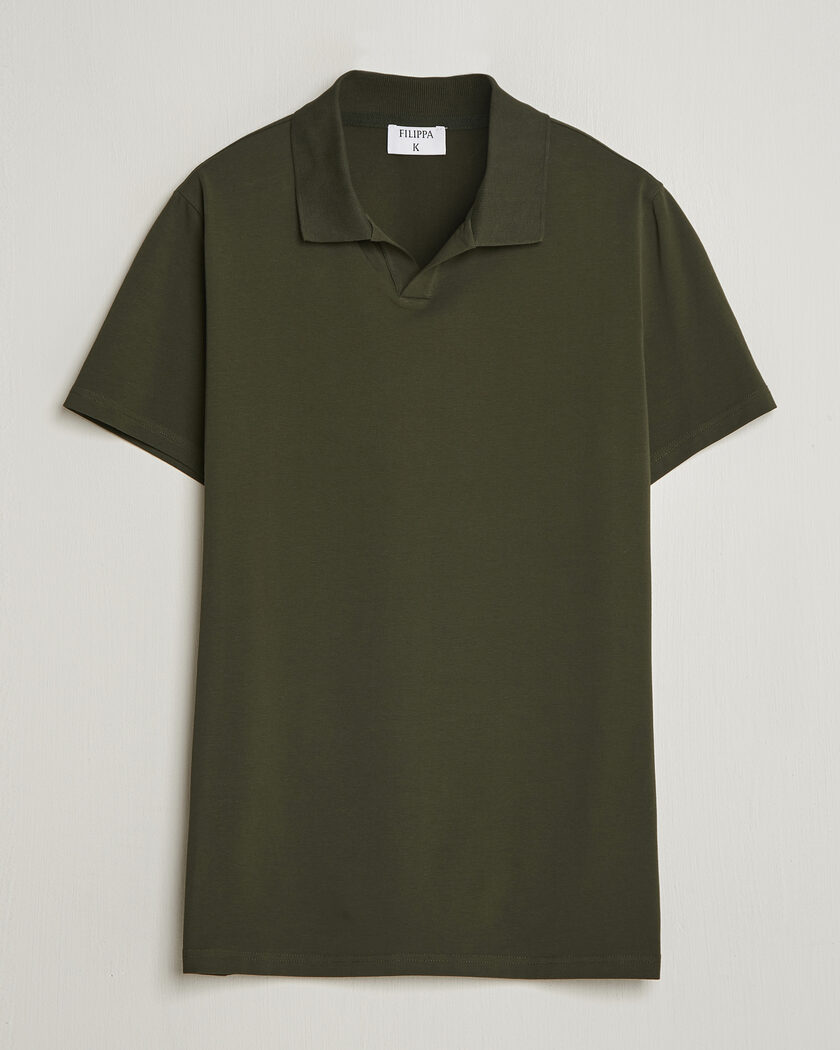 Filippa K Soft Lycra Polo T-Shirt Midnight Olive – Grön