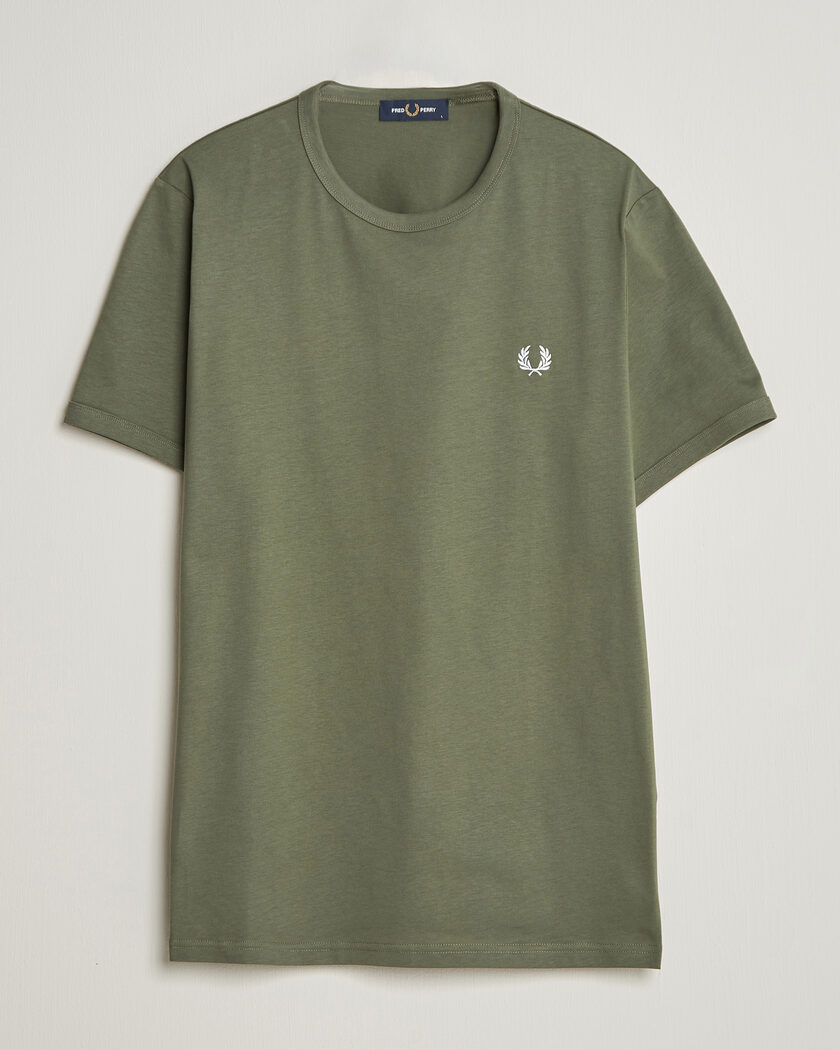 Fred Perry Ringer T-Shirt Laurel Wreath Green – Grön