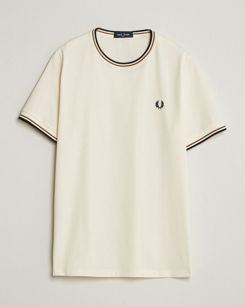 Fred Perry Twin Tipped T-Shirt Ecru – Vit