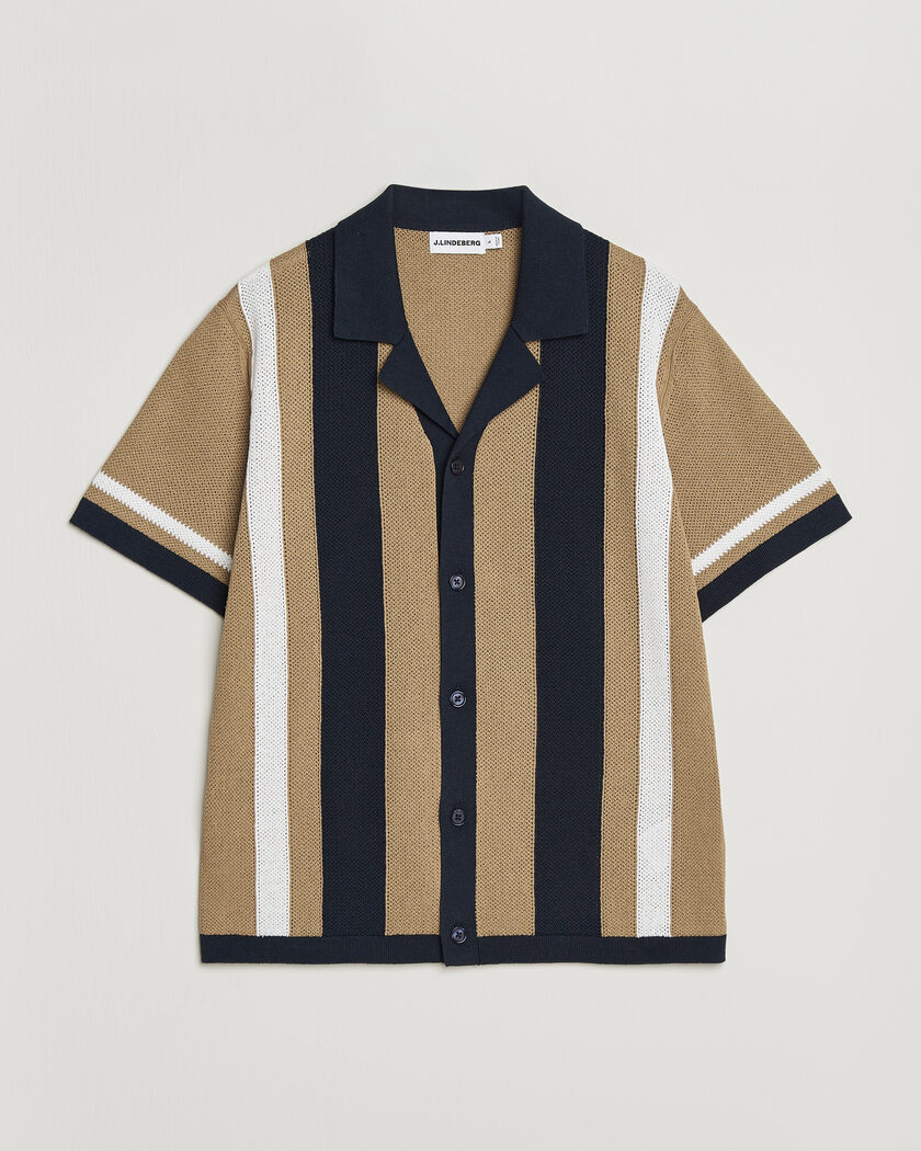 J.Lindeberg Remus Knitted Resort Shirt Kelp – Flerfärgad