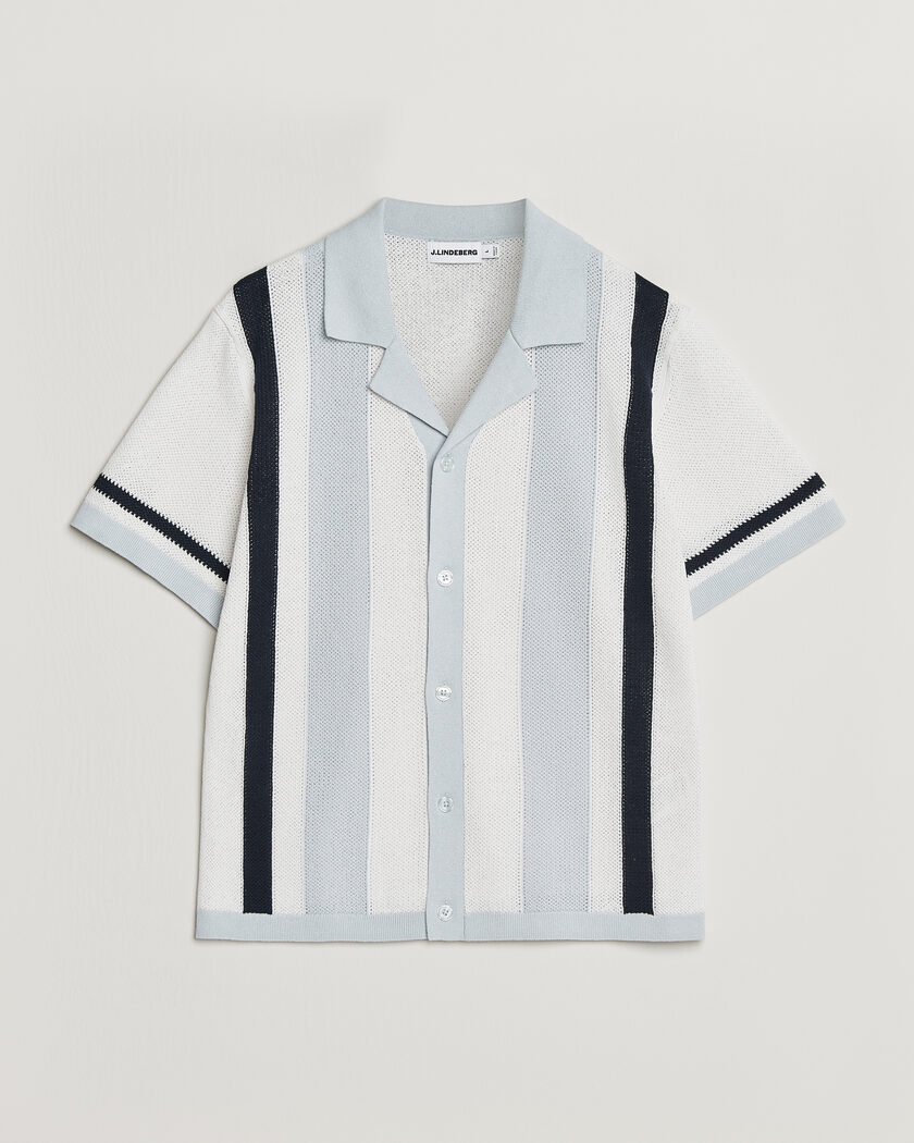 J.Lindeberg Remus Knitted Resort Shirt Skywriting – Flerfärgad