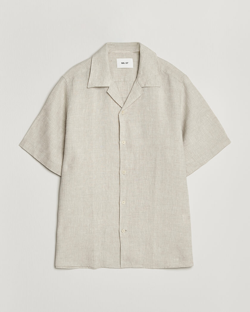 NN07 Julio Linen Resort Shirt Oat – Beige