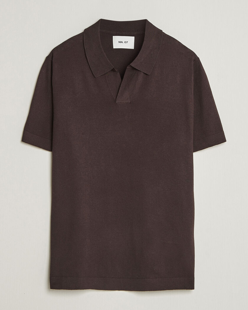 NN07 Ryan Cotton/Linen Polo Dusky Port – Brun