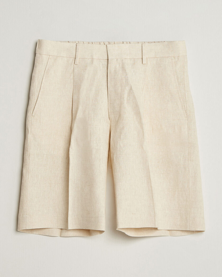 NN07 Kay Relaxed Fit Linen Drawstring Shorts Oat, Herr, Linneshorts, Beige, Storlek W30