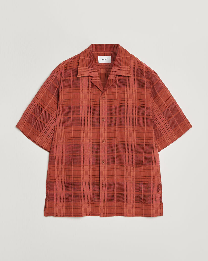 NN07 Ben Short Sleeve Shirt Sienna Heat – Röd