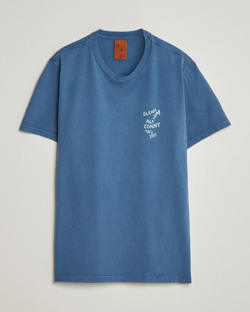 Nudie Jeans Roy OG Line-Up T-Shirt French Blue – Blå