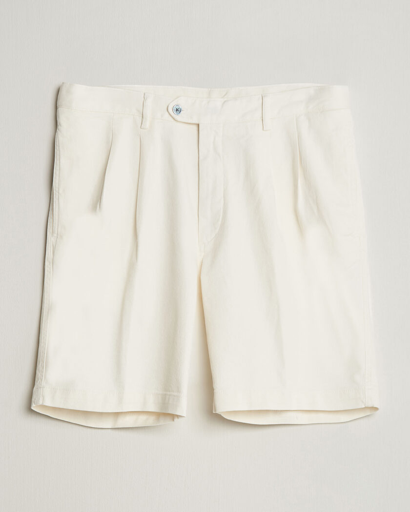 Oscar Jacobson Tanker Pleat Shorts White – Vit