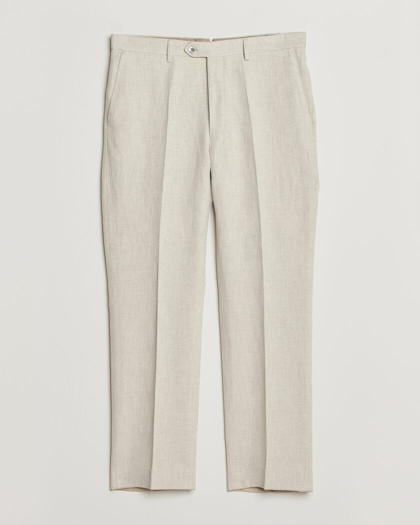 Oscar Jacobson Dell Cotton/Linen Trousers Off White – Vit