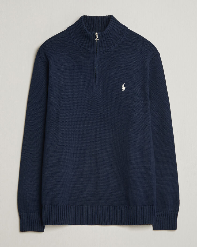 Polo Ralph Lauren Cotton Pullover Half Zip Hunter Navy – Blå