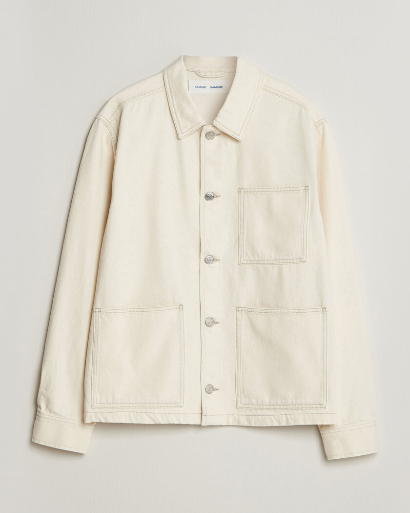 Samsøe Samsøe Chore Denim Overshirt Soft Natural – Vit