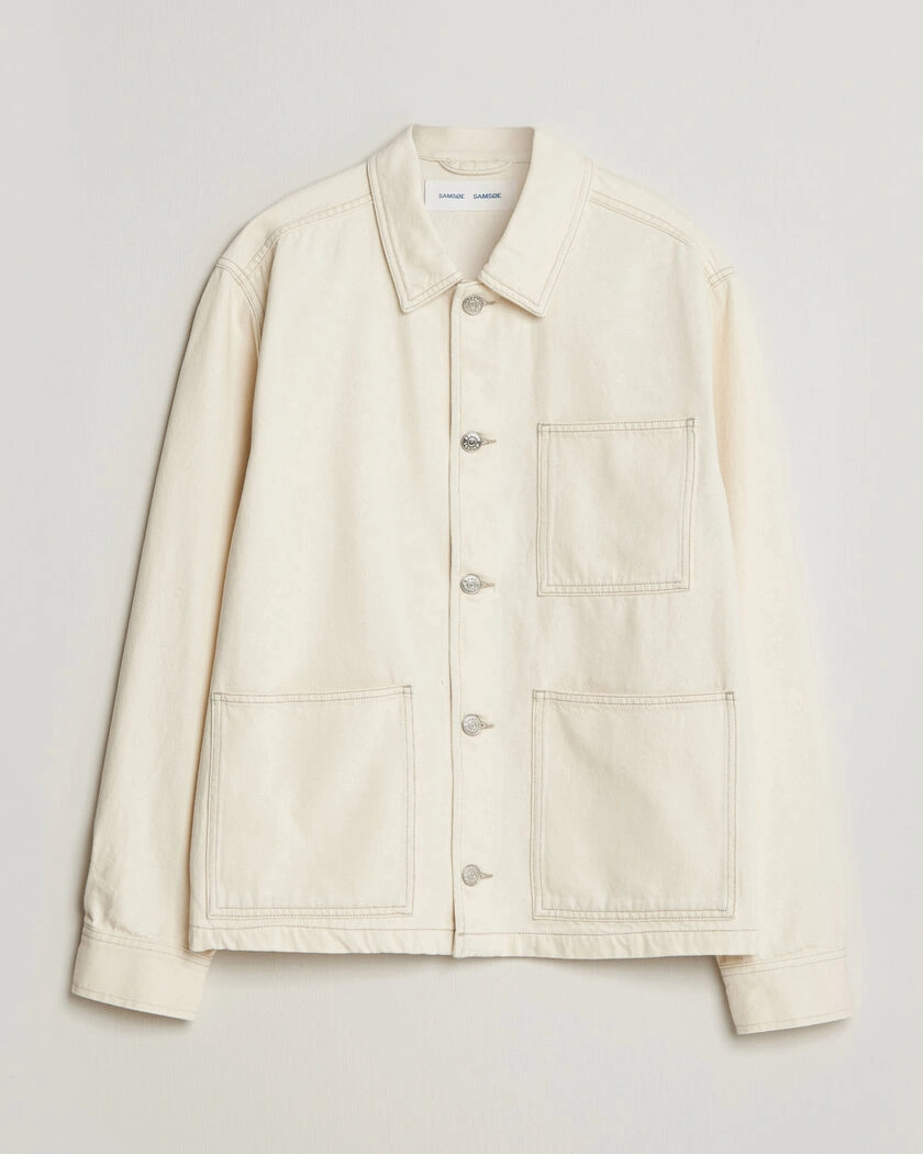 Samsøe Samsøe Chore Denim Overshirt Soft Natural – Vit
