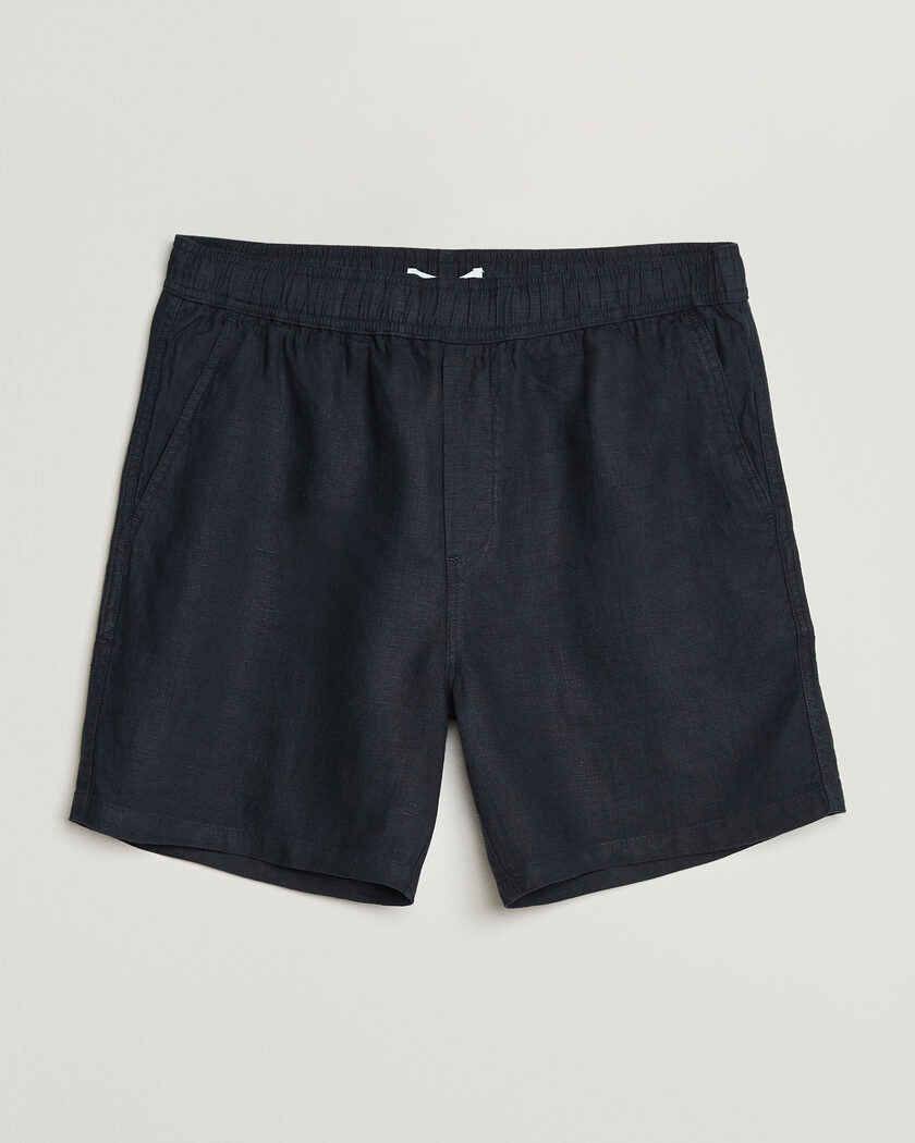 Samsøe Samsøe Jabari Linen Drawstring Shorts Salute Navy – Blå