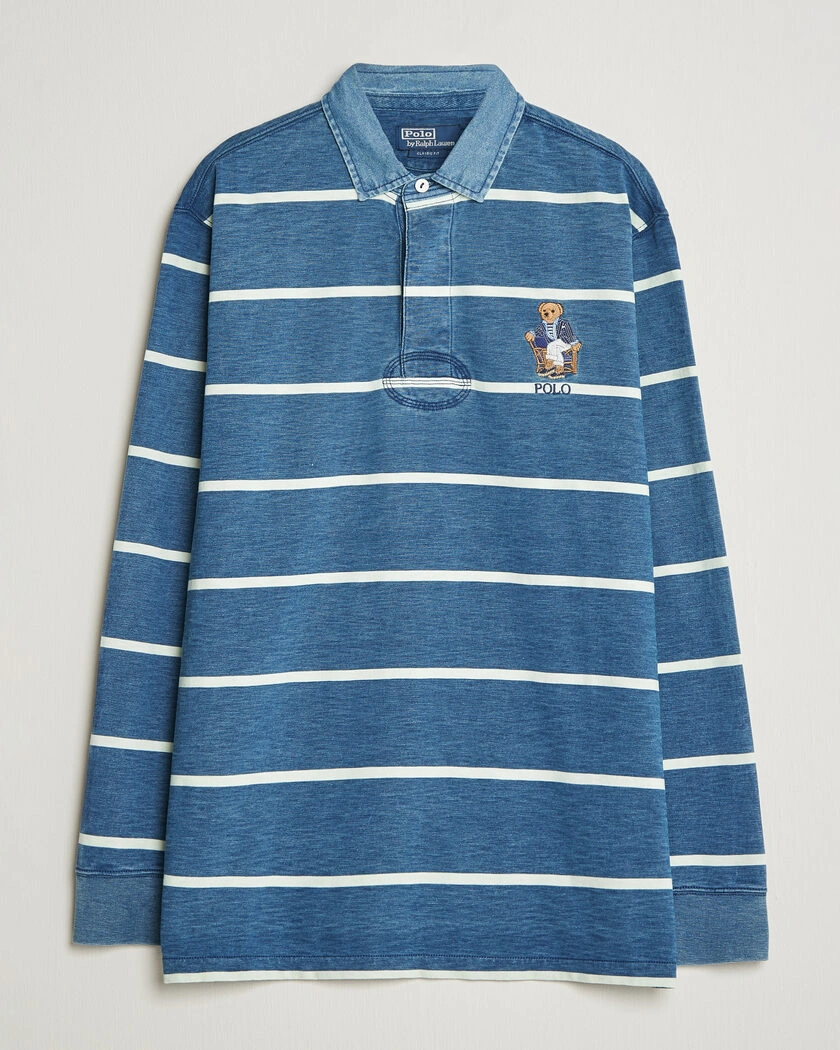Polo Ralph Lauren Striped Indigo Rugby Newport Bear – Blå