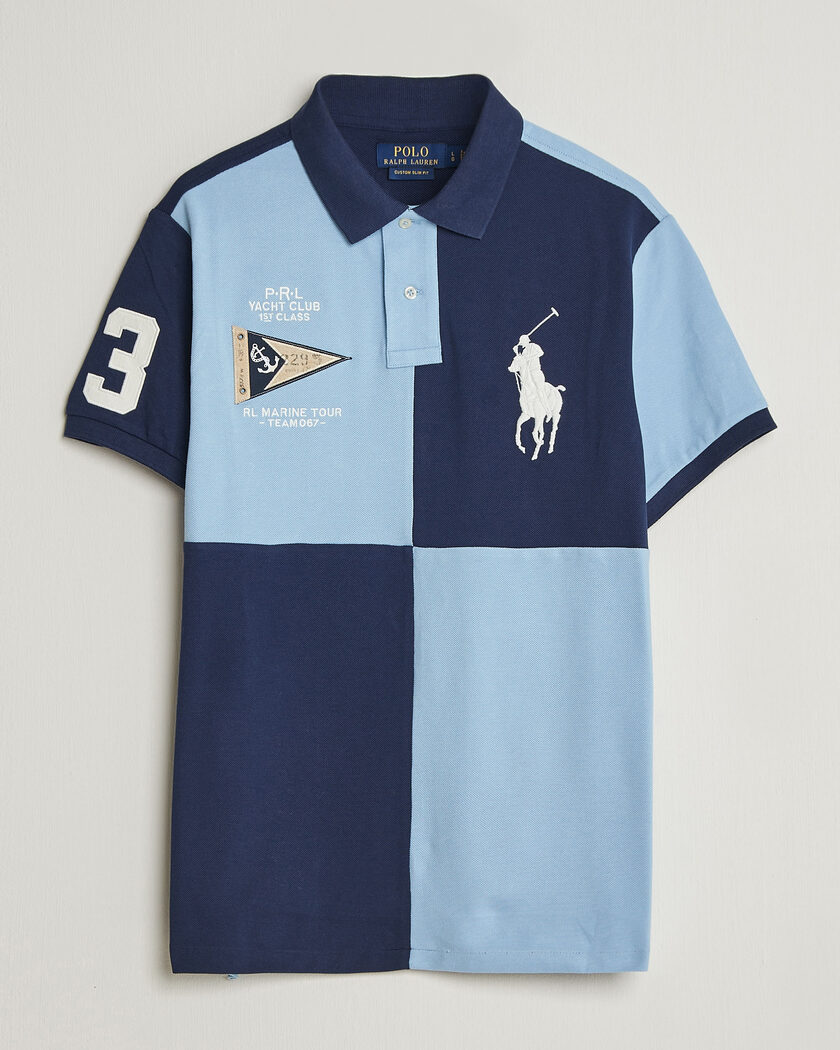 Polo Ralph Lauren Custom Slim Rugby Block Polo NPT Navy/Powder Blue – Blå