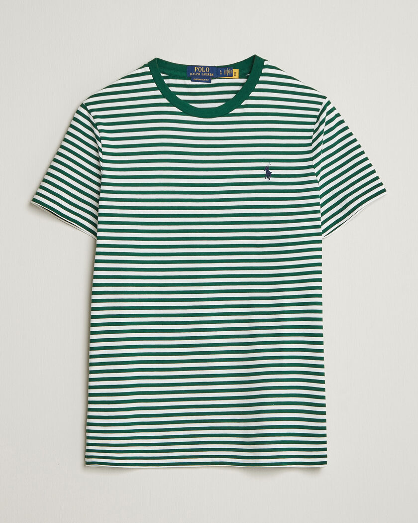 Polo Ralph Lauren Crew Neck Striped T-shirt New Forest/White – Grön