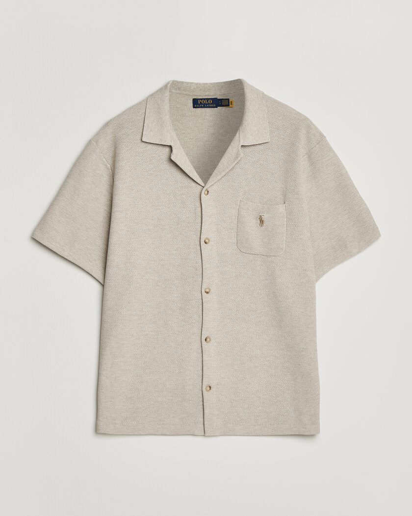 Polo Ralph Lauren Textured Camp Collar Cardigan Light Walnut Brown – Brun