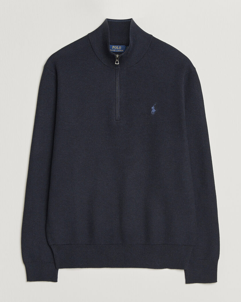 Polo Ralph Lauren Textured Half-Zip Navy Heather – Blå