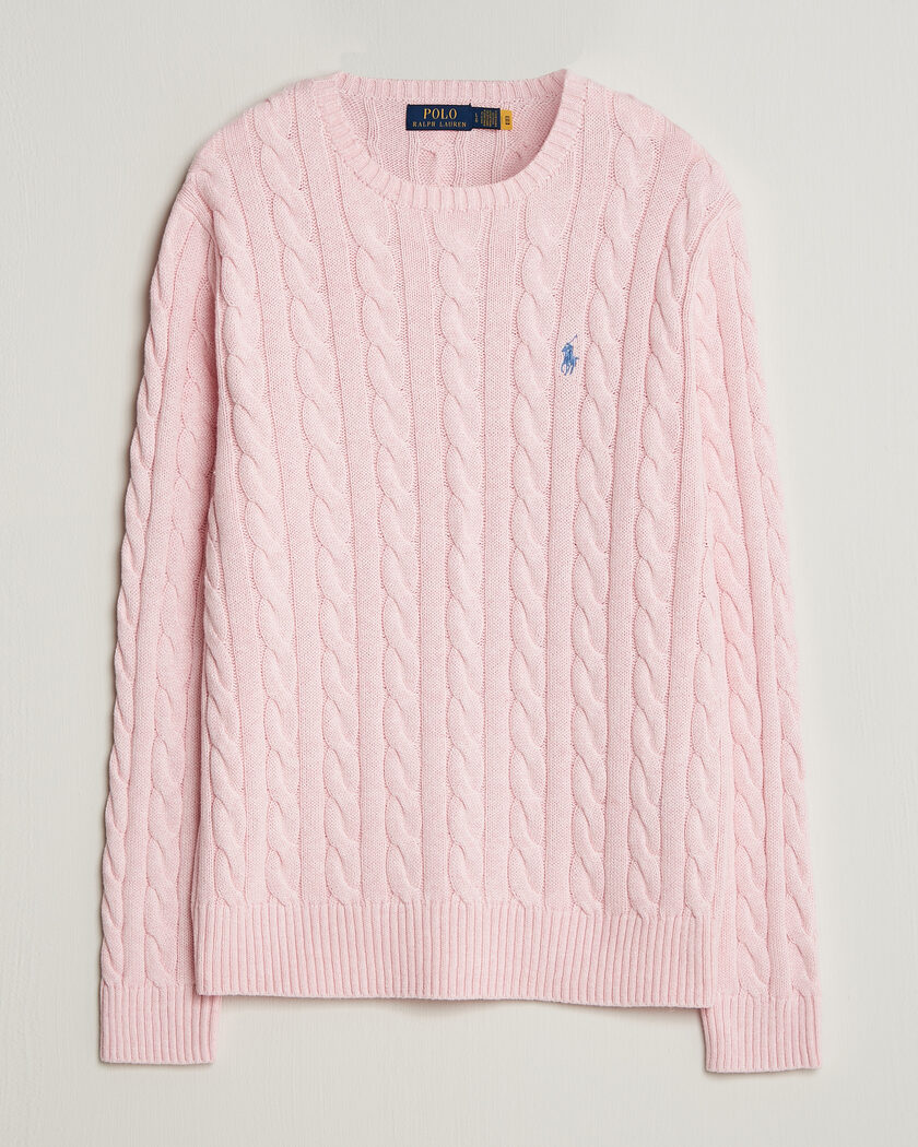 Polo Ralph Lauren Cotton Cable Pullover Ballet Pink Heather – Rosa
