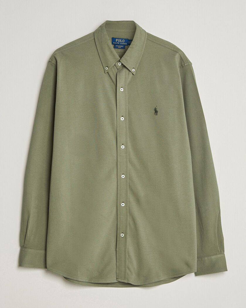 Polo Ralph Lauren Featherweight Mesh Shirt Cruise Olive – Grön