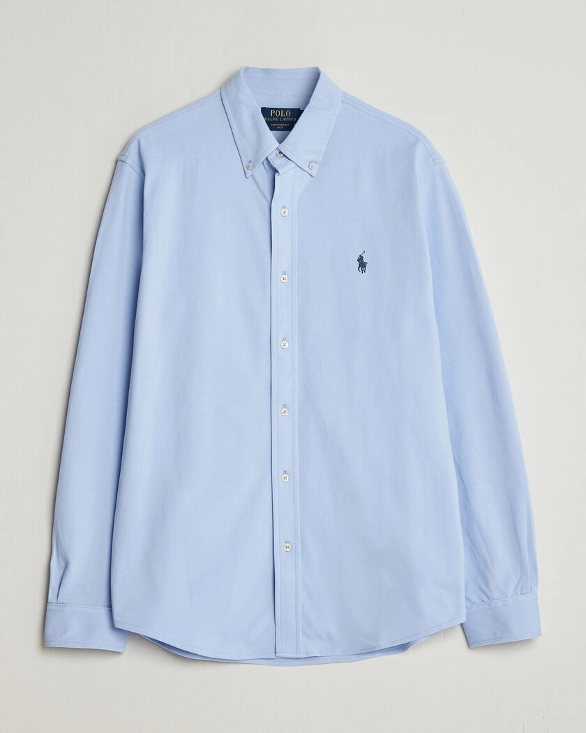Polo Ralph Lauren Featherweight Mesh Shirt Pebble Blue – Blå