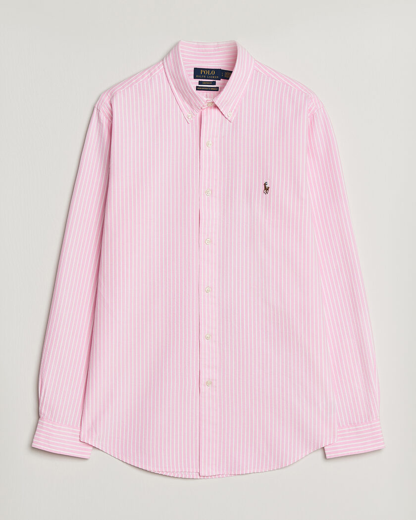 Polo Ralph Lauren Custom Fit Seersucker/Oxford Stripe Shirt New Rose, Herr, Oxfordskjorta, Rosa, Storlek S