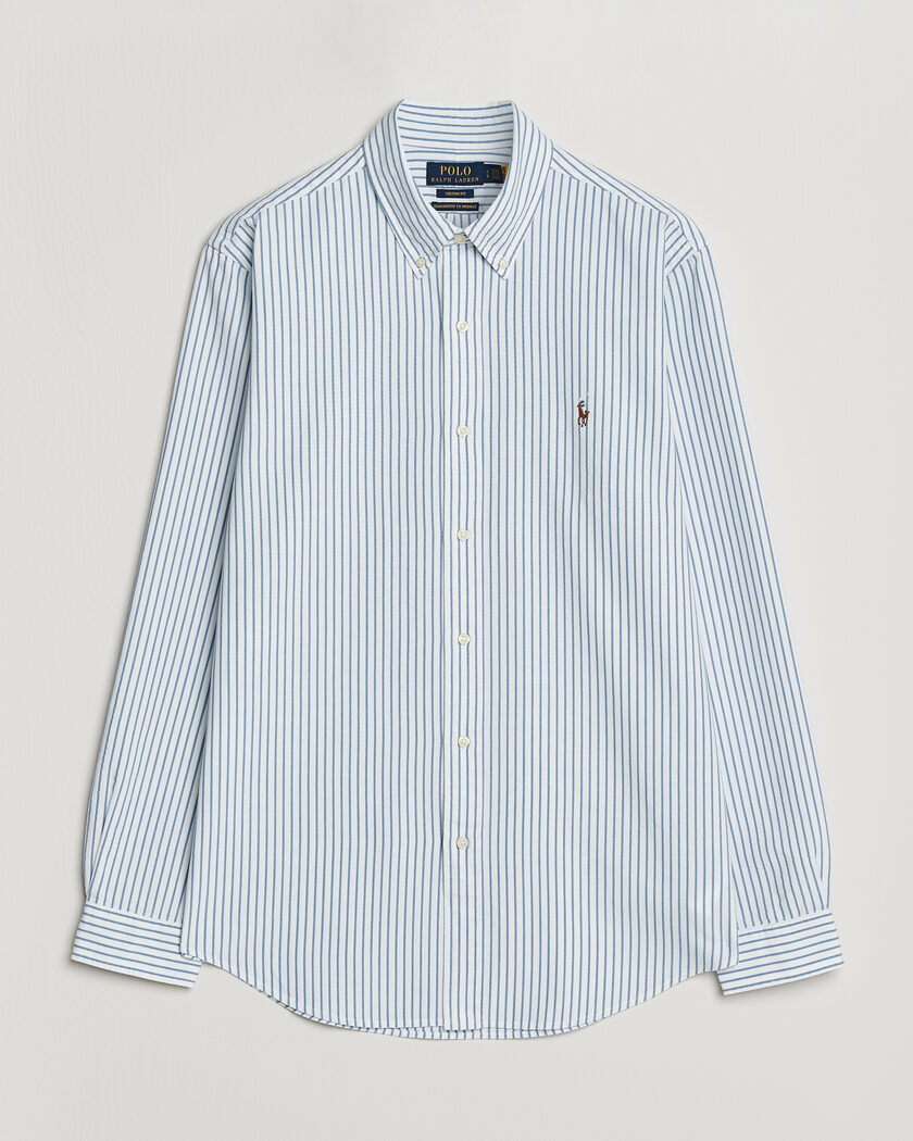 Polo Ralph Lauren Custom Fit Seersucker/Oxford Stripe Shirt White/Blue – Vit