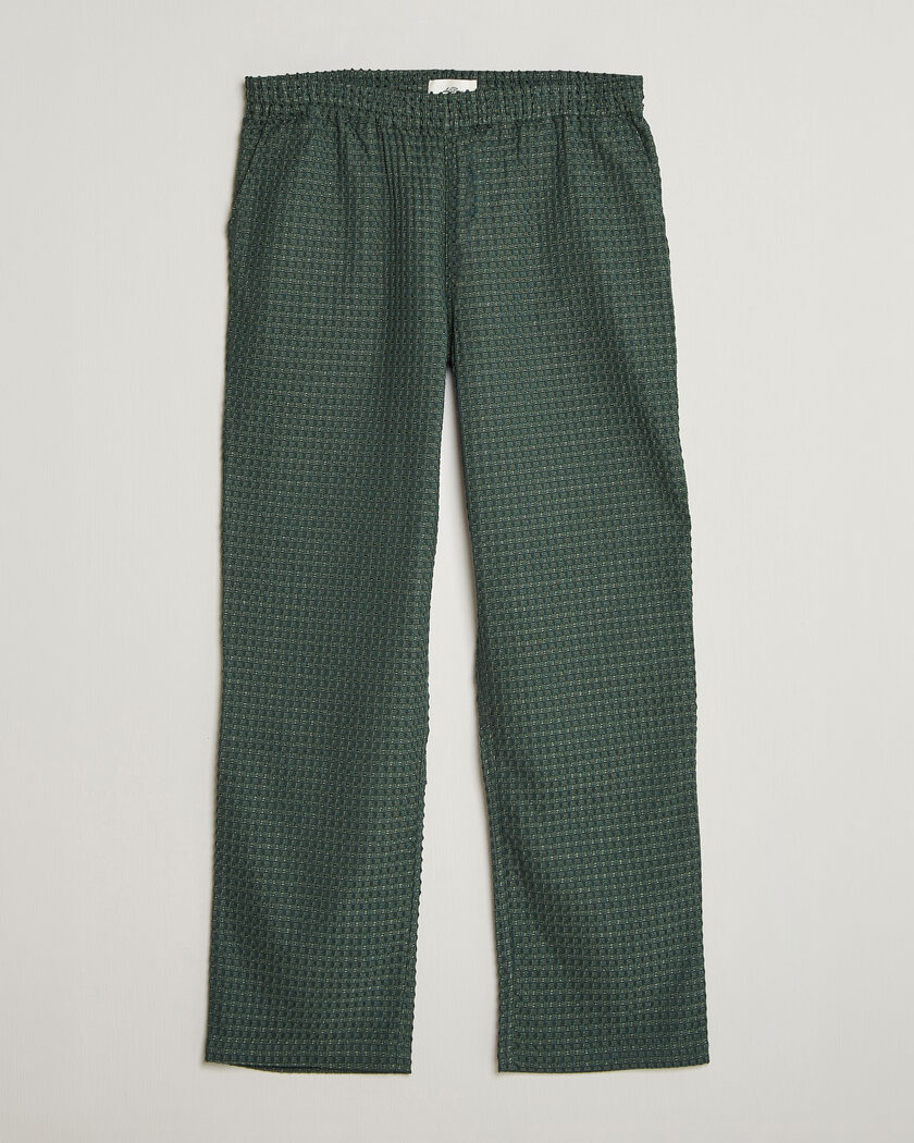 LES DEUX Check Seersucker Casual Pants Pine Green – Grön