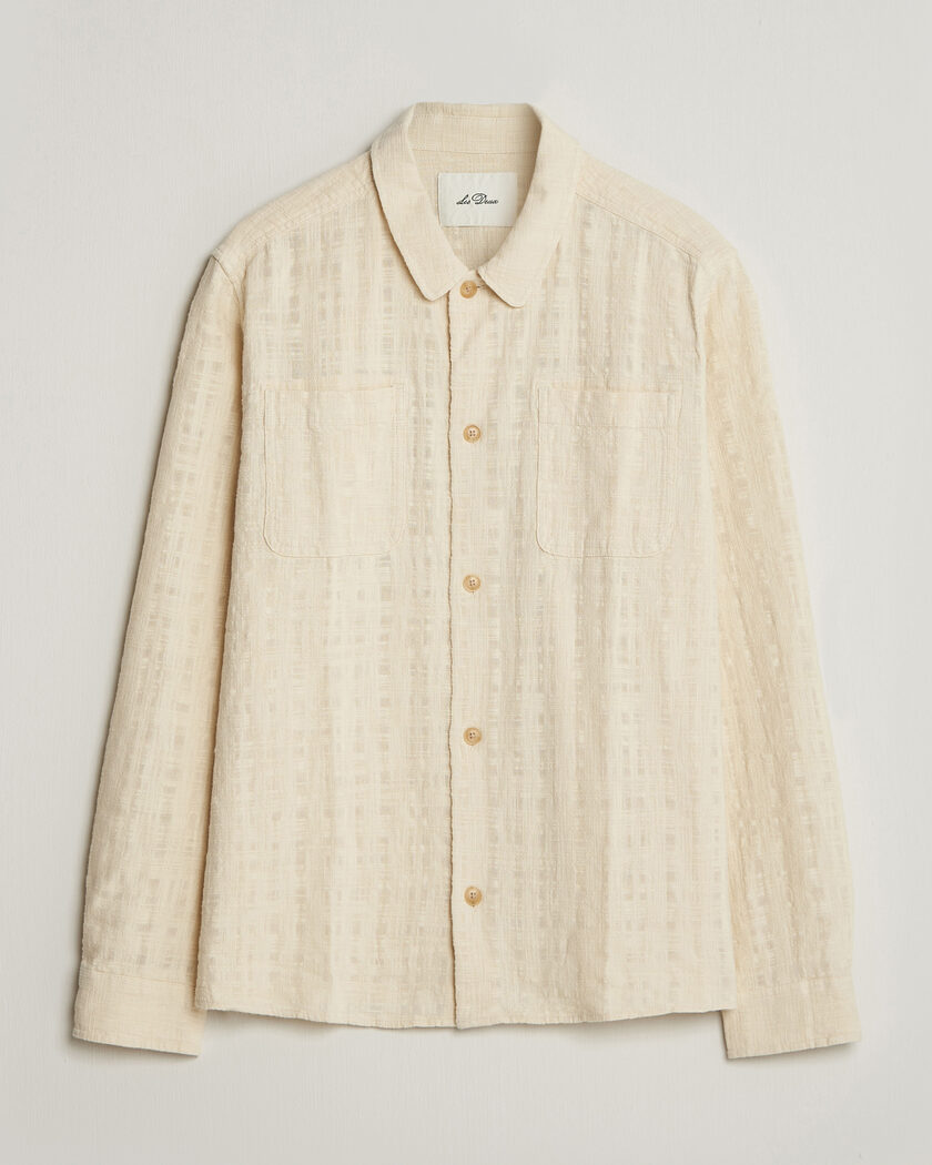 LES DEUX Textured Slub Overshirt Ivory – Vit