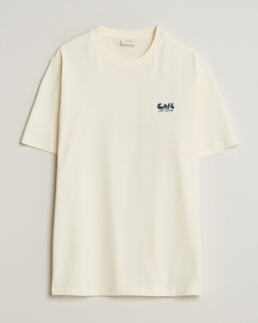 LES DEUX Café Backprint T-Shirt Light Ivory – Vit