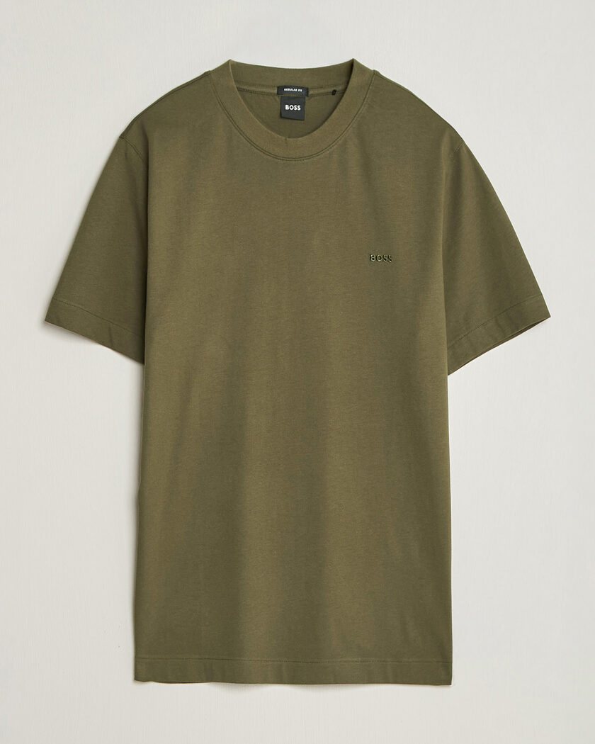 BOSS BLACK Thompson Crew Neck T-Shirt Open Green – Grön