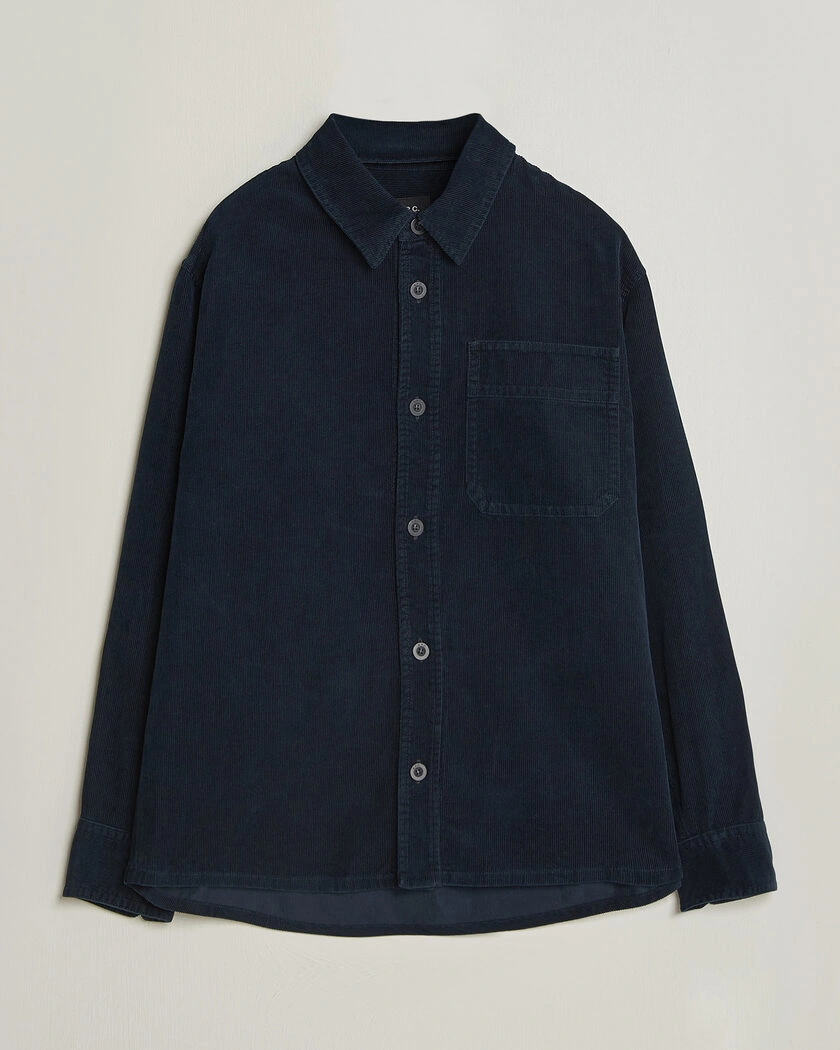 A.P.C. Basile Corduroy Overshirt Dark Navy – Blå