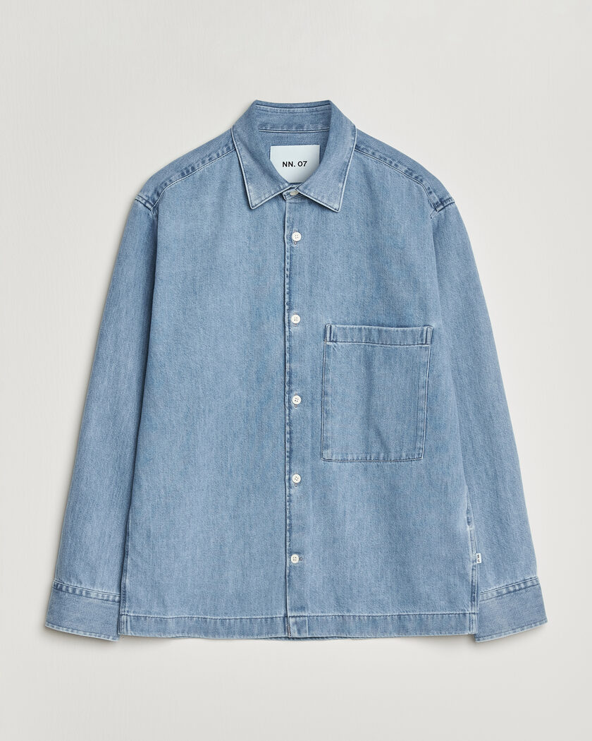 NN07 Freddy Denim Overshirt Light Blue – Blå