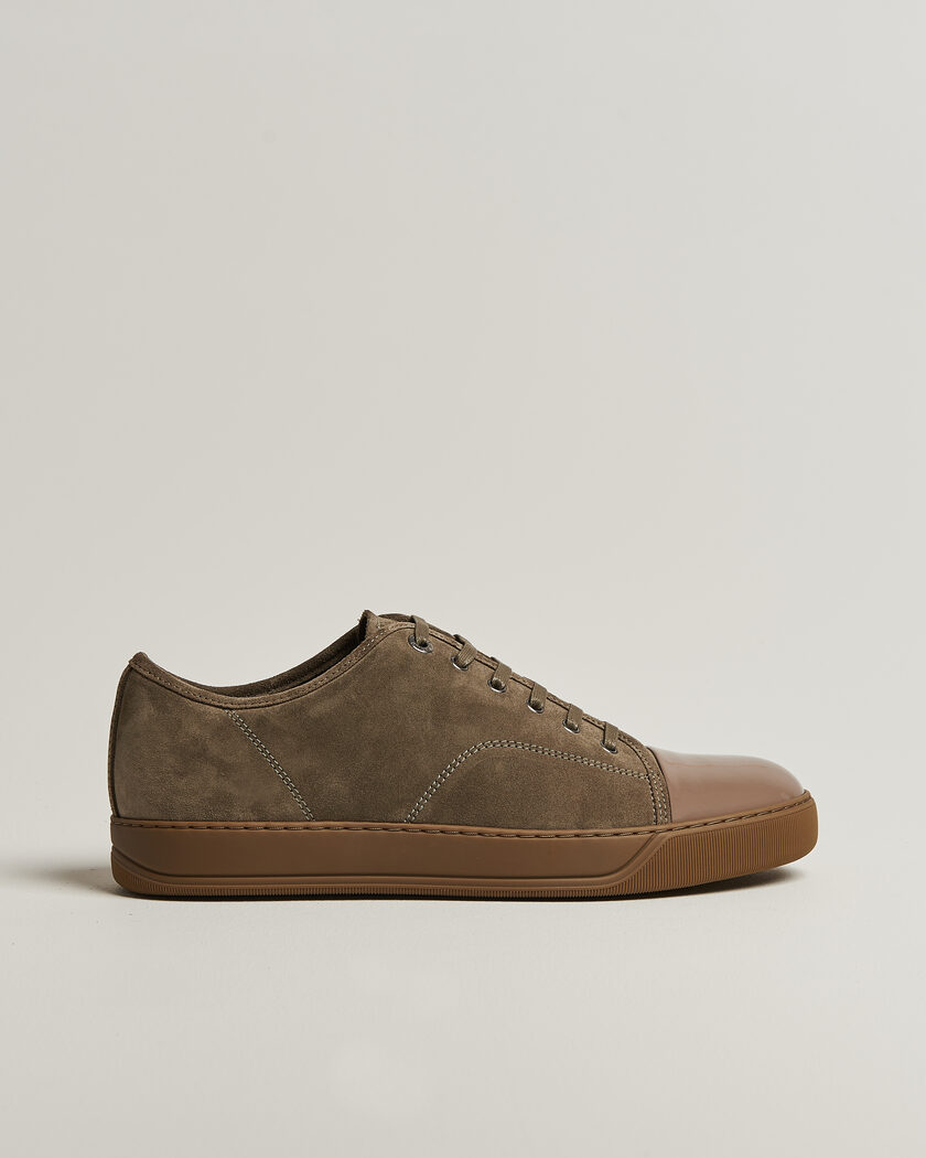 Lanvin DBB1 Patent Cap Toe Sneakers Khaki – Grön