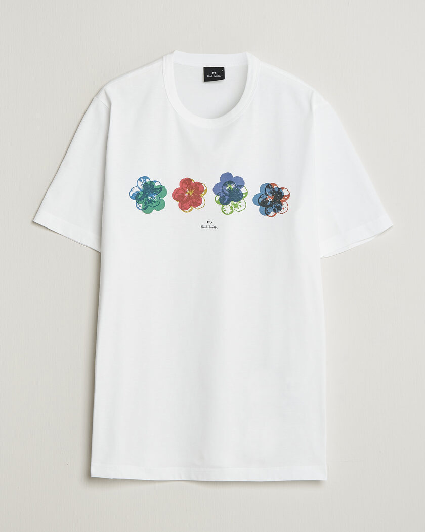 PS Paul Smith Flower Crew Neck T-Shirt White – Vit