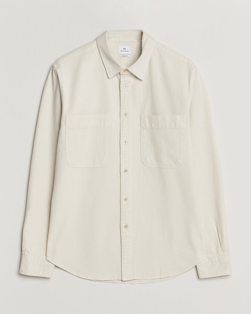 PS Paul Smith Casual Fit Cotton Overshirt Off White – Vit