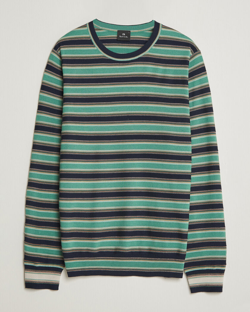 PS Paul Smith Merino Wool Knitted Striped Sweater Green – Grön