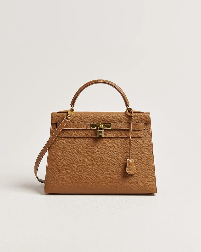 Hermès Pre-Owned Kelly 32 Courchevel Leather Gold
